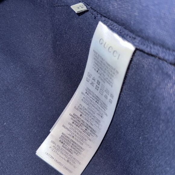 Gucci Blue Polo Shirt with Striped Logo Collar 24M - Picture 6 of 6